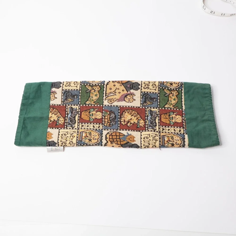 Sacsoc Friendly Felines Cat Tapestry‎ Plastic Bag Holder Green Vintage Organizer